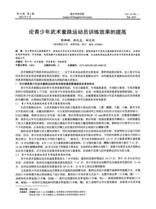 论青少年武术套路运动员训练效果的提高