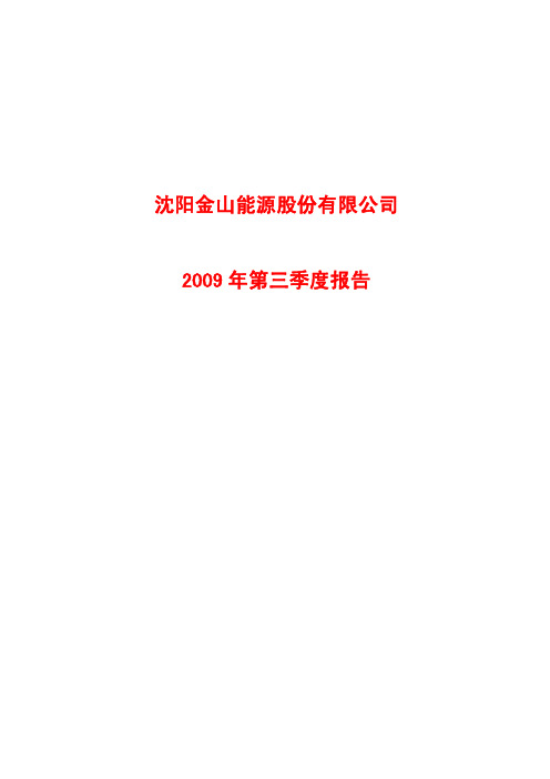 沈阳金山能源股份有限公司