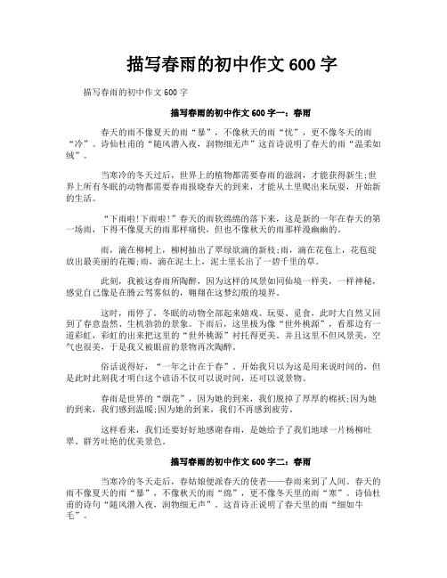 描写春雨的初中作文600字
