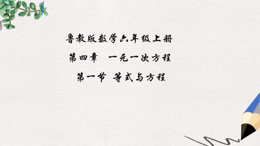 【推荐】六年级数学上册 4.1《等式与方程》课件1