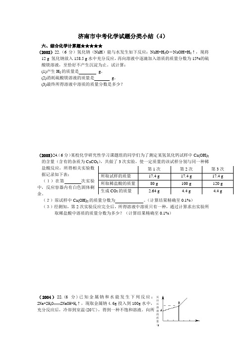 济南市中考化学试题分类小结(4)