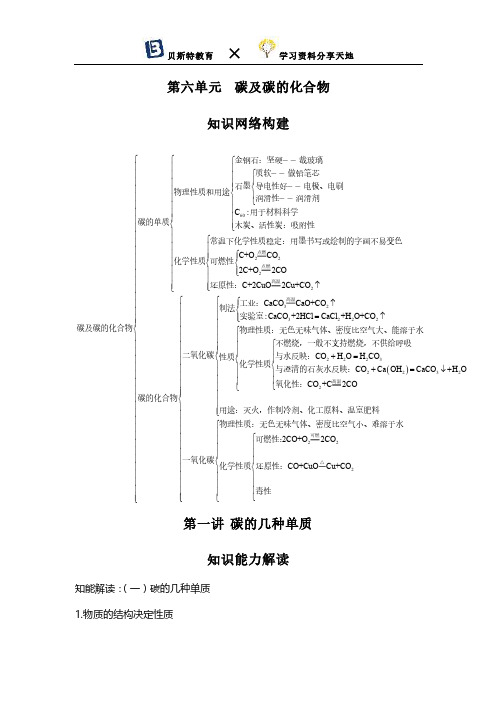 中考化学第一讲  碳的几种单质