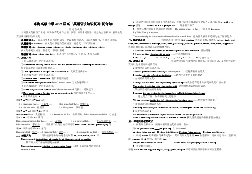 东海高级中学高三英语语法知识复习复合句