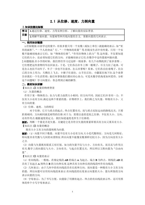 1从位移、速度、力到向量(课件