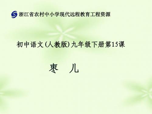 教版语文九年级下册第十五课《枣儿》课件