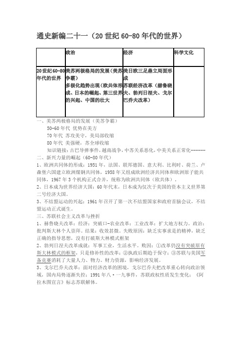通史新篇二十一(20世纪60-80年代的世界)