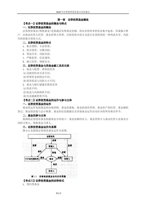 2019年证券投资基金重点总结速记