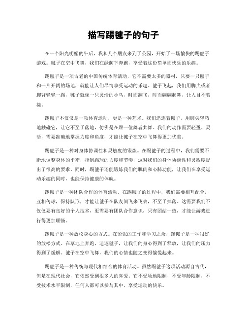 描写踢毽子的句子