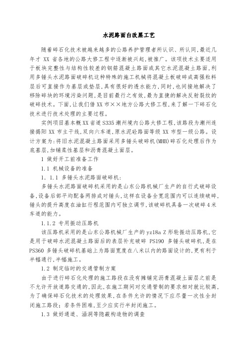 水泥路白改黑工艺(标准做法)