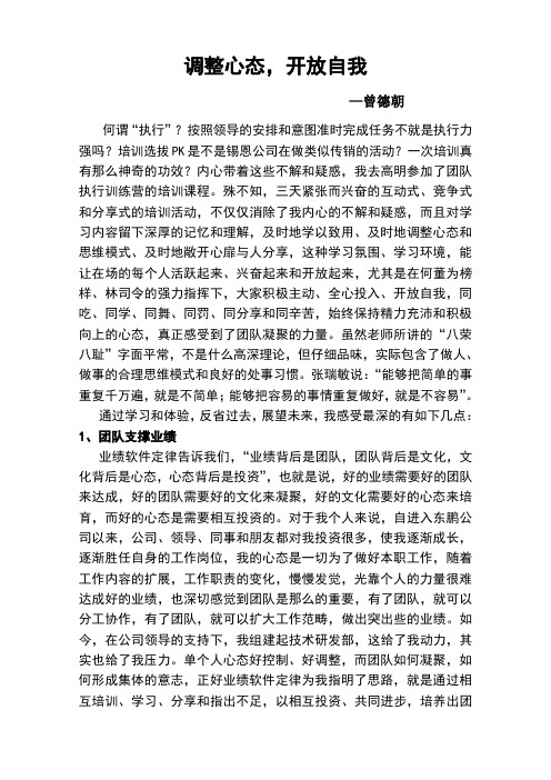 曾德朝锡恩执行力培训分享