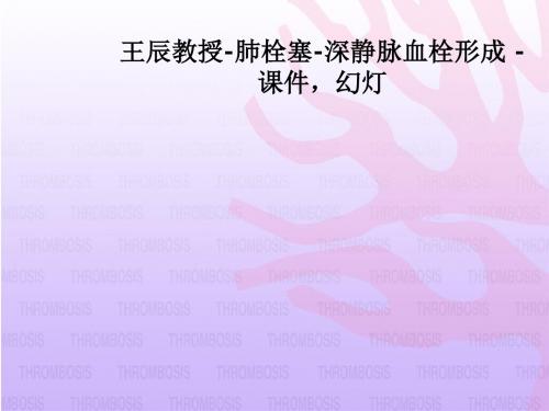 王辰教授-肺栓塞-深静脉血栓形成 -课件,幻灯PPT课件