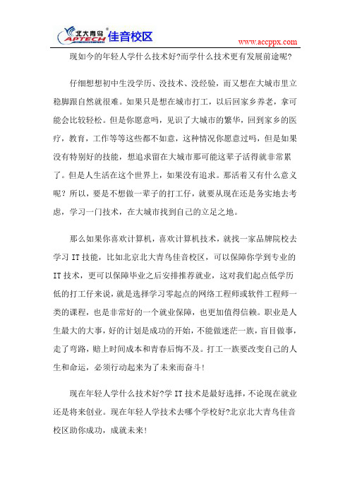 现在年轻人学什么技术好呢