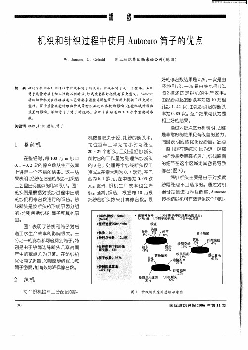 机织和针织过程中使用Autocoro筒子的优点