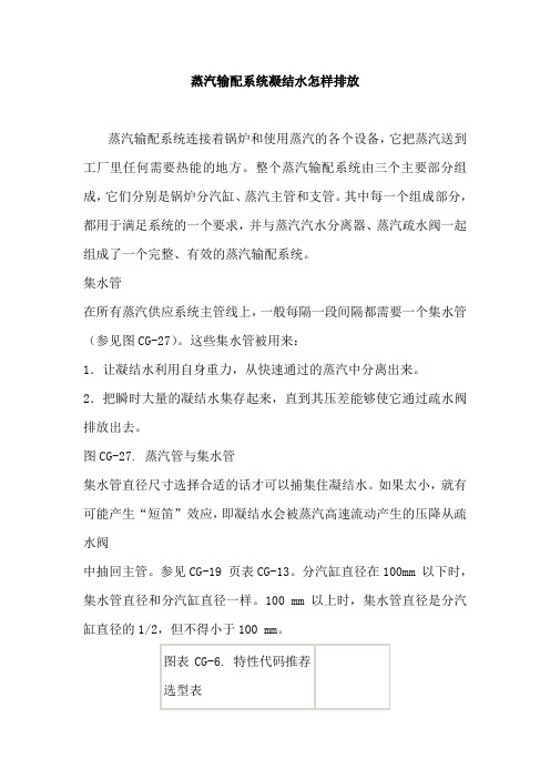 蒸汽输配系统凝结水怎样排放