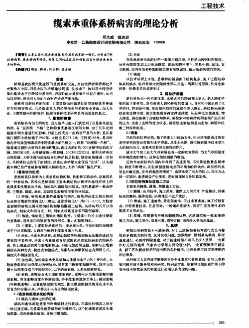 缆索承重体系桥病害的理论分析