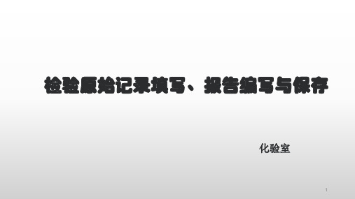 检验原始记录填写ppt课件