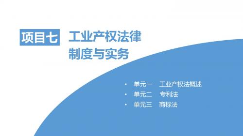 经济法实务课件- 工业产权法律制度与实务PPT