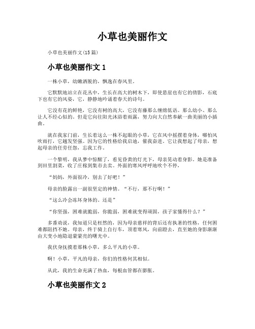 小草也美丽作文