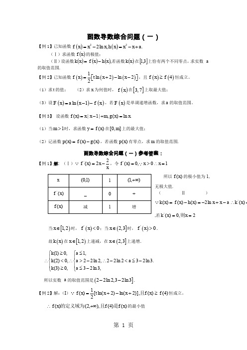 函数导数综合问题共6页word资料