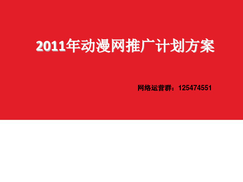 动漫行业网推广计划方案