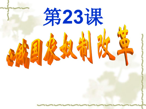第23课俄国彼得一世改革与1861年废除农奴制改革