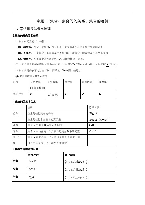 专题01集合、集合间的关系、集合的运算(重难点突破)