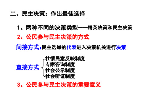 人教版高一必修二政治民主管理