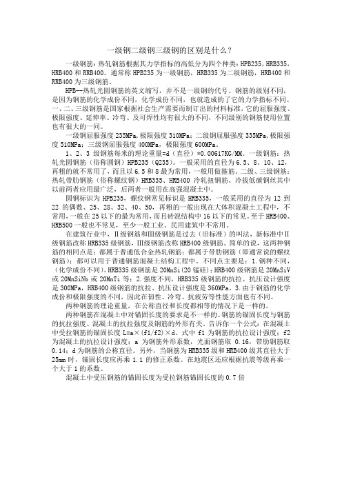 各种级别钢筋物理性能区别 钢筋牌号大全