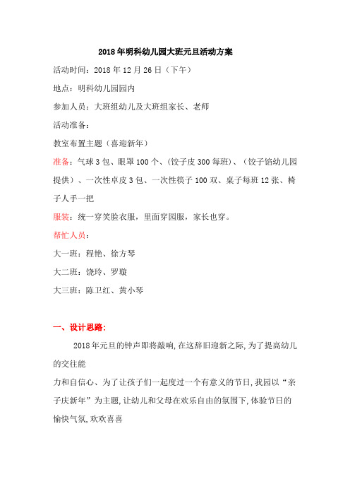 2018元旦方案大班
