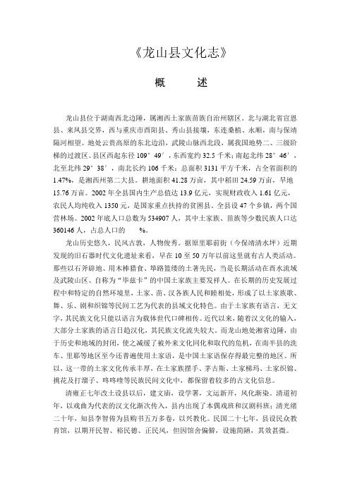 龙山县文化志