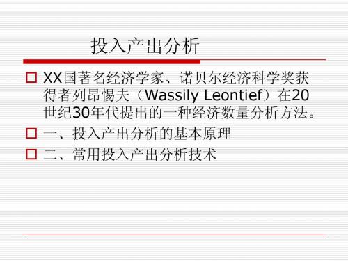 精品课件-投入产出分析