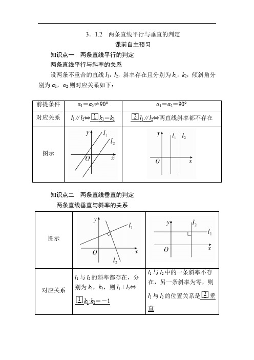 高中数学《两条直线平行与垂直的判定》导学案