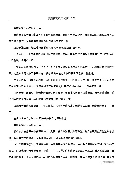 美丽的滨江公园作文