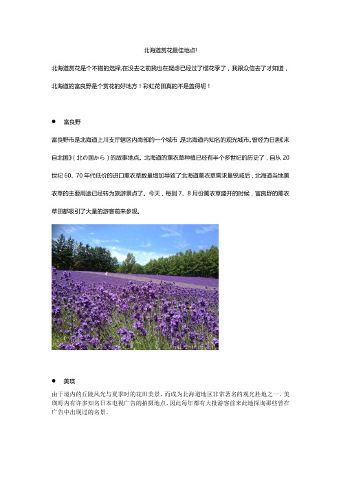 北海道赏花最佳地点!