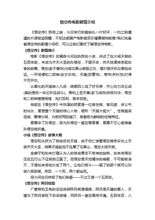 悟空传电影剧情介绍