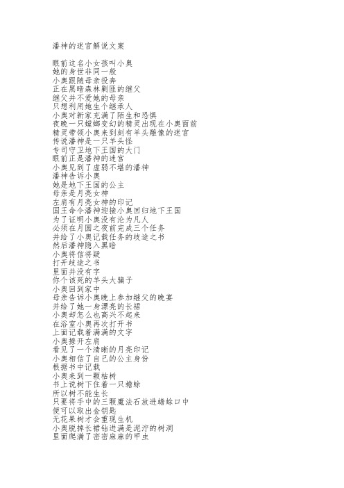 潘神的迷宫解说文案