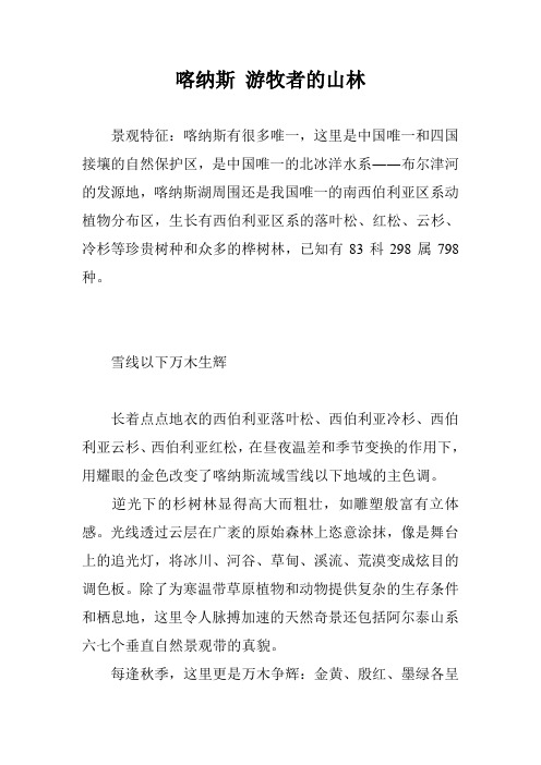 喀纳斯 游牧者的山林