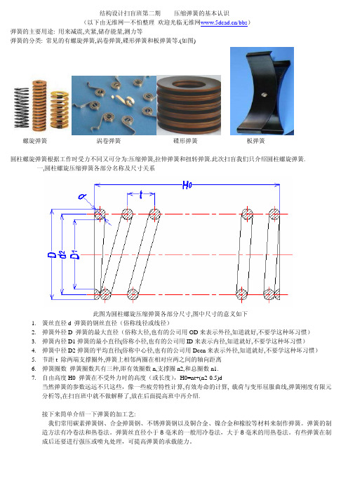 压缩弹簧(圆柱弹簧为主)的基本认识