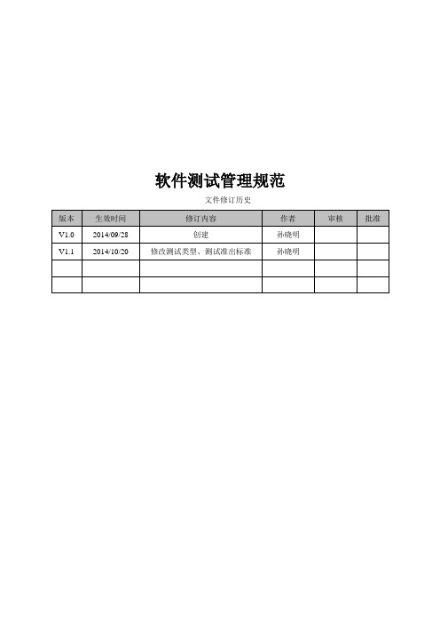 软件测试管理规范