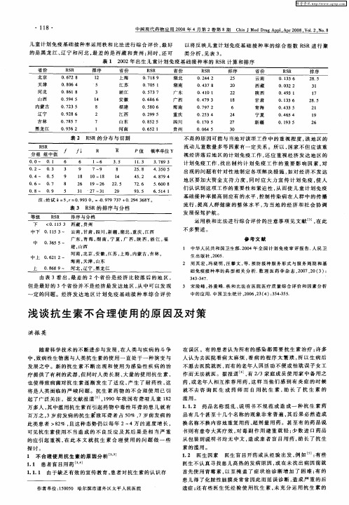 浅谈抗生素不合理使用的原因及对策