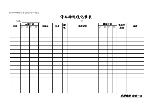 停车场巡视记录表 (2).doc