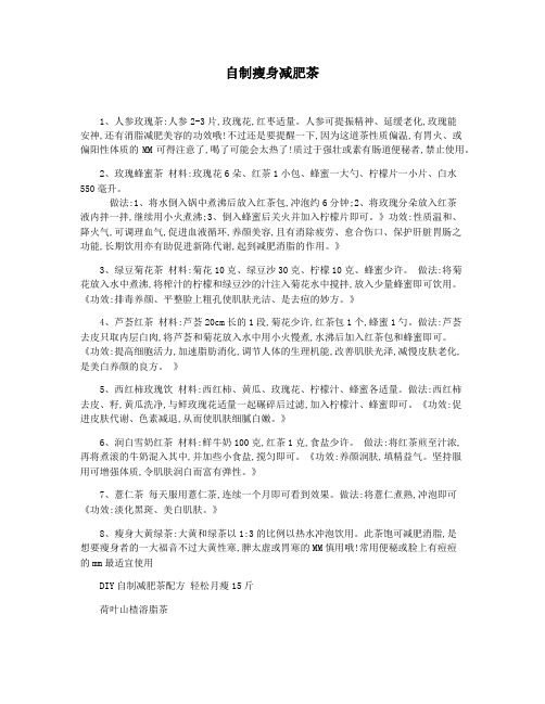 自制瘦身减肥茶