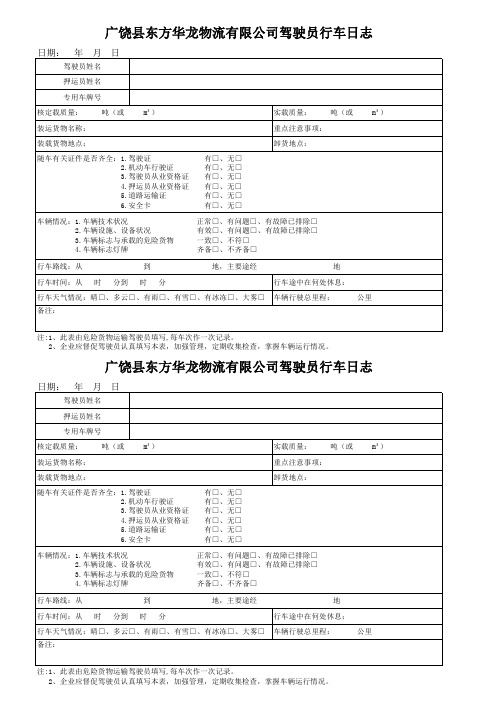行车日志