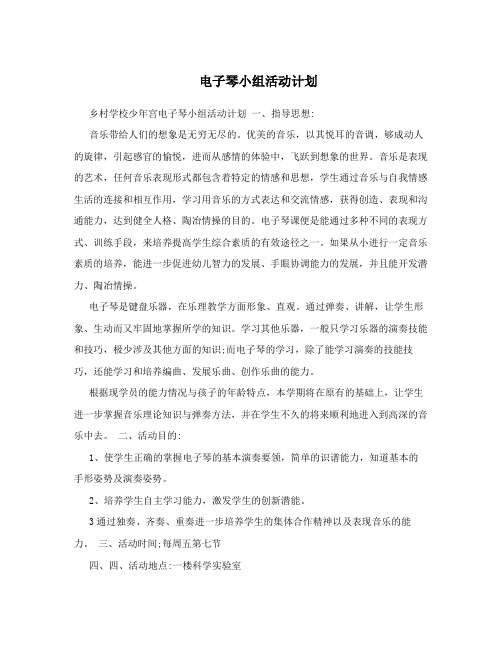 电子琴小组活动计划