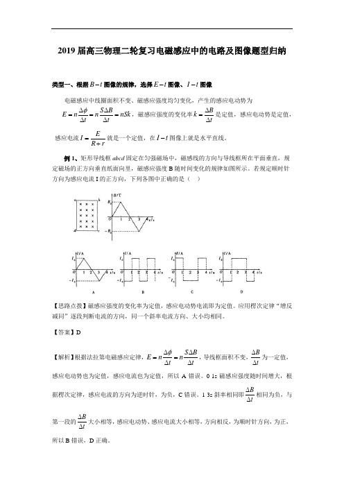 2019届高三物理二轮复习电磁感应中的电路及图像题型归纳