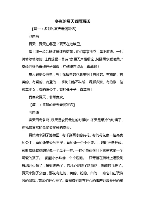 二年级作文：多彩的夏天看图写话