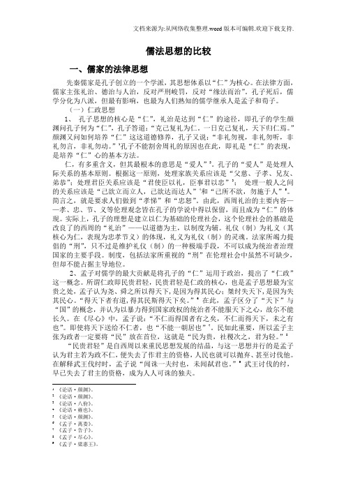 儒法思想的比较