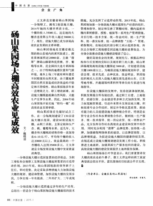 砀山果园场大棚高效农业见成效