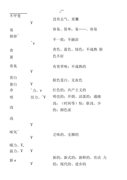 日语常用形容词整理
