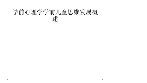 学前心理学学前儿童思维发展概述